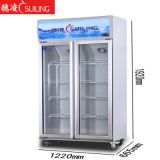 穗凌LG4-882M2F商用冰柜立式單溫風(fēng)冷冷藏柜超市雙門飲料展示柜