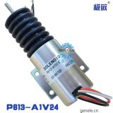 P613-A1V12柴油發(fā)動(dòng)組停機(jī)斷油電磁閥24v油門控制器汽車熄火開關(guān)