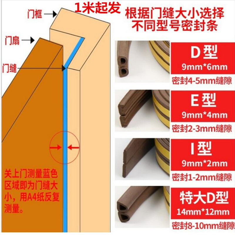 門(mén)窗密封條 木門(mén)防撞緩沖膠條 防盜木門(mén)EPDI型背膠可自粘橡