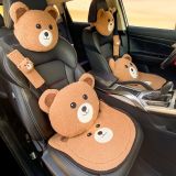 車載小熊頭枕護(hù)頸枕頭腰靠汽車內(nèi)飾品卡通可愛護(hù)肩座椅墊車坐墊女