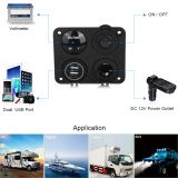 雙USB4.2A車充+點煙器母座+汽車電壓表+開關(guān)控制改裝總成控制開關(guān)