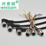 連接器廠家 加工注塑線(xiàn)束 連接線(xiàn) 8芯防水連接器 彎頭帶線(xiàn)m12