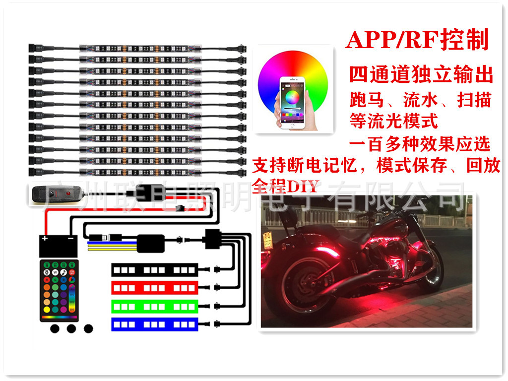 APP多通道摩托12燈條氛圍燈